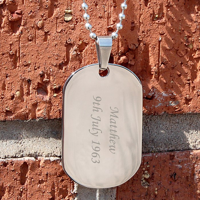 EIO Gifts Personalised Medical Alert Symbol I-C-E/SOS Identity Dog Tag Necklace/Pendant - Engraved With Your Custom Text - Foto 9