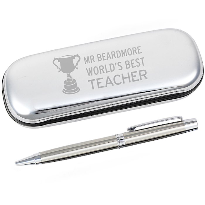 Personalised Teacher Trophy Pen and Box Set | SpecialMoment.co.uk
