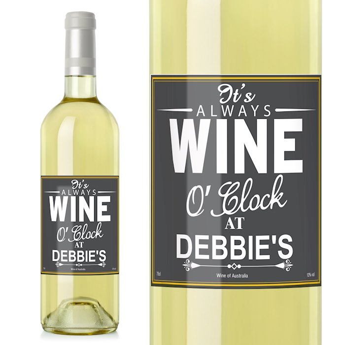 Personalised Wine O'Clock White Wine