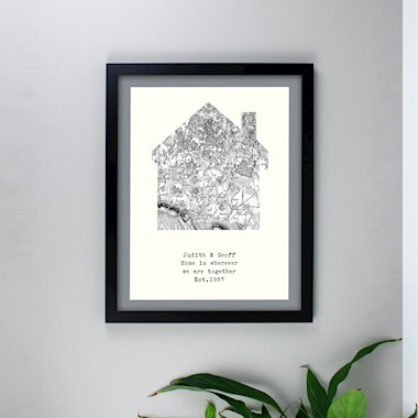 Personalised 1805 - 1874 Old Series Map Home Black Framed Poster Print