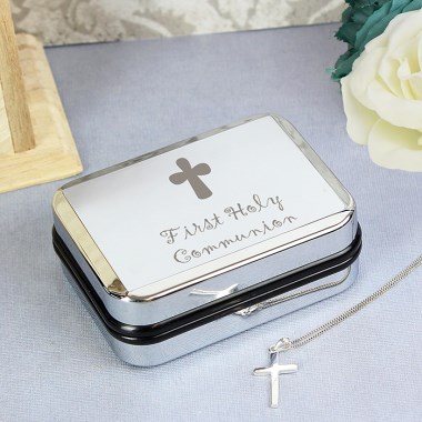 1st Holy Communion Cross Necklace With Box