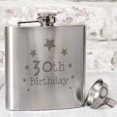 30th Birthday Hip Flask