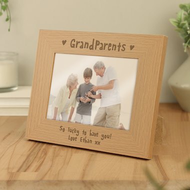 Personalised 7x5 Grandparents Wooden Photo Frame