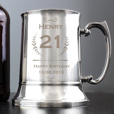 Personalised Age Crest Stainless Steel Tankard