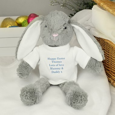 Personalised Message Bunny - Blue Text