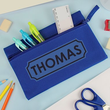 Personalised Blue Pencil Case