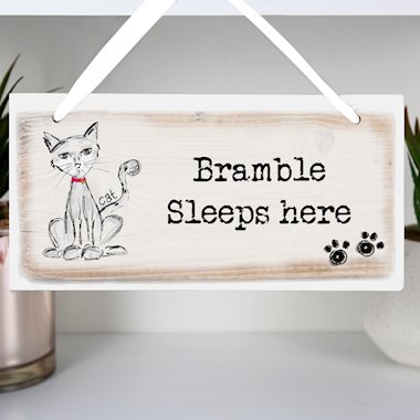 Personalised Cat Wooden Sign