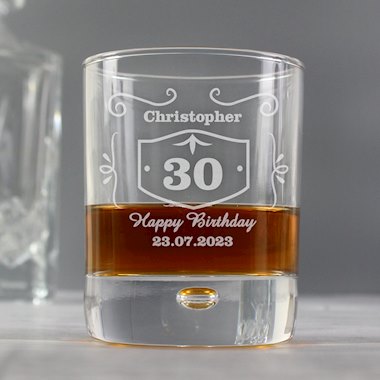Personalised Classic Whisky Style Tumbler Bubble Glass