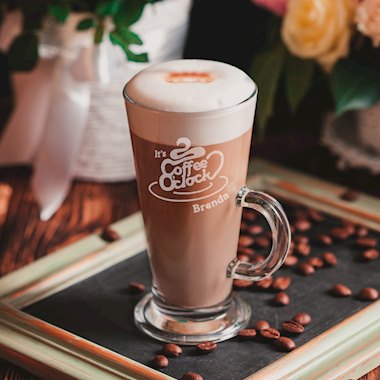 Personalised Coffee O Clock Latte Glass