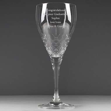 Personalised Cut Crystal Wine Glass