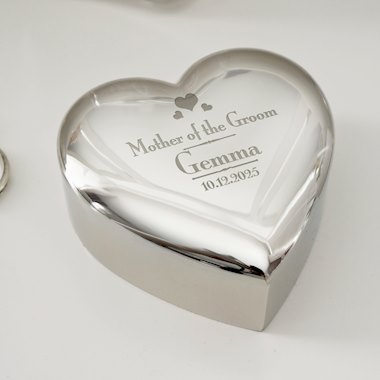 Personalised Decorative Wedding Mother of the Groom Heart Trinket Box