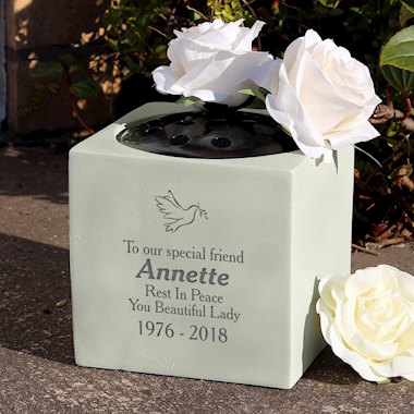 Personalised Dove Memorial Vase