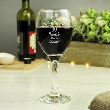 Personalised Engraved Birthday Craft Wine Glass