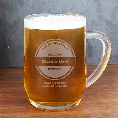 Personalised Established Beer Label Tankard