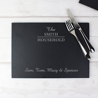 Personalised Family Slate Placemat