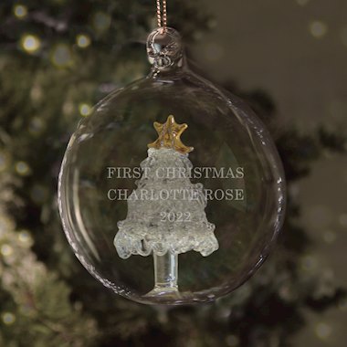 Personalised Glass Christmas Tree Bauble