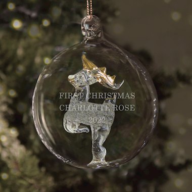 Personalised Glass Reindeer Bauble