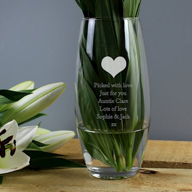 Personalised Heart Bullet Vase