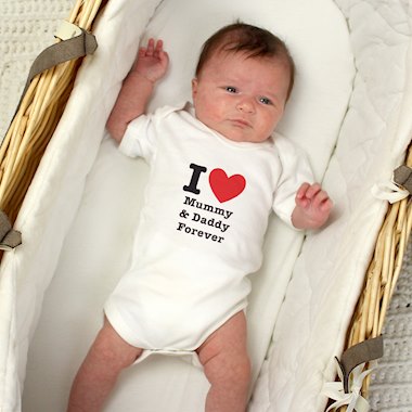 Personalised I HEART 0-3 Months Baby Vest