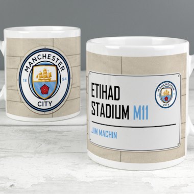 Personalised Manchester City FC Street Sign Mug