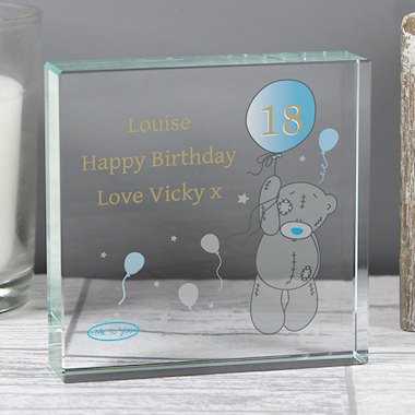Personalised Me To You Balloon Crystal Token