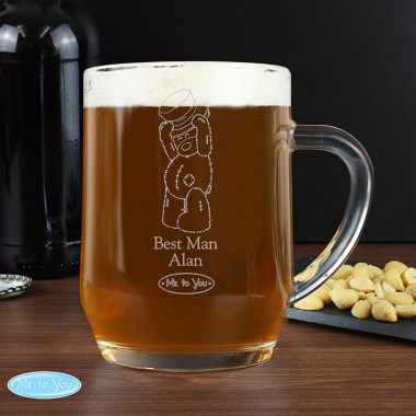 Personalised Me To You Engraved Male Wedding Tankard