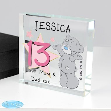 Personalised Me To You Sparkle & Shine Birthday Crystal Token