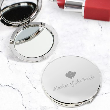 Mother of Bride Round Compact Mirror