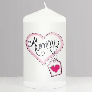 Mummy Heart Stitch Pillar Candle