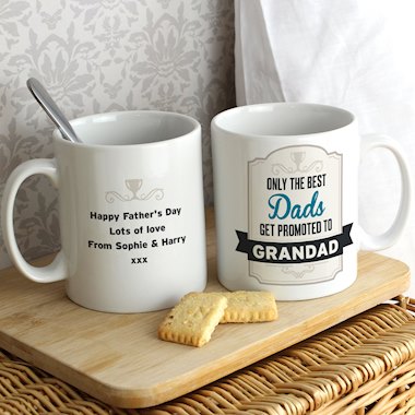 Personalised Best Dads Get Promoted to Mug