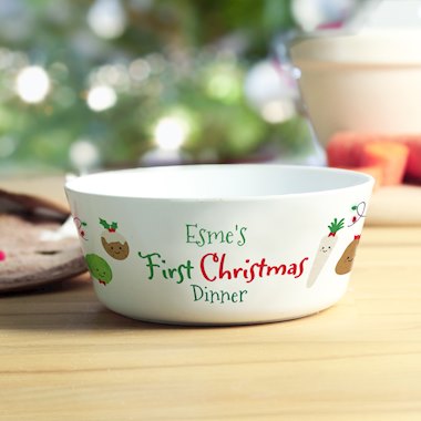 Personalised 1st Christmas Dinner Plastic Bowl