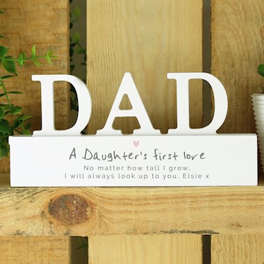 Personalised A Daughters First Love Wooden Dad Ornament