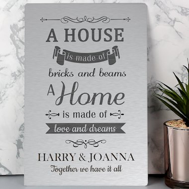 Personalised A House Is Made Of... Metal Sign