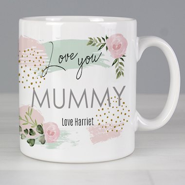 Personalised Abstract Rose Mug