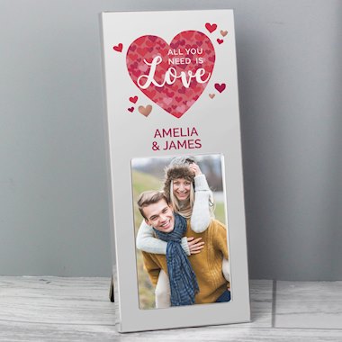 Personalised All You Need is Love Confetti Hearts 3x2 Photo Frame