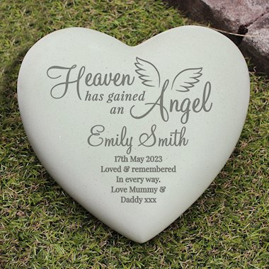 Personalised Angel Heart Memorial