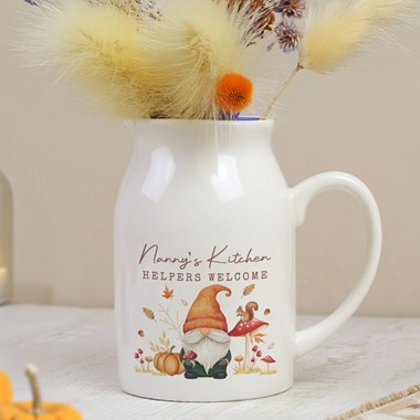 Personalised Autumn Gonk Flower Jug Vase