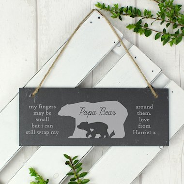 Personalised Bear Slate Door Plaque