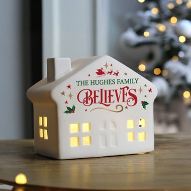 Personalised Believe in Christmas LED House