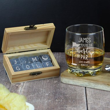 Personalised Glass & Whisky Stones