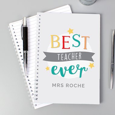 Personalised Best Teacher Ever A5 Notebook