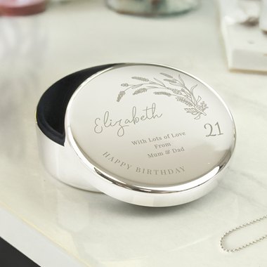 Personalised Birthday Round Trinket Box