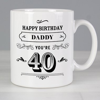 Personalised Birthday Vintage Typography Mug