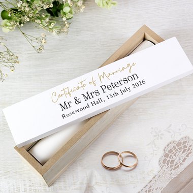 Personalised Black & Gold Free Text Certificate Holder