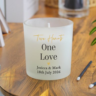 Personalised Black & Gold Free Text Frosted Candle