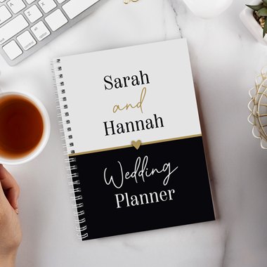 Personalised Black & Gold Inclusive A5 Wedding Planner