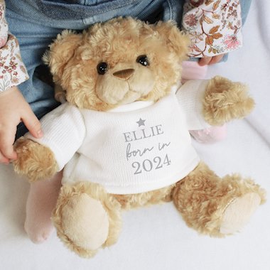 Personalised Born In Teddy Bear