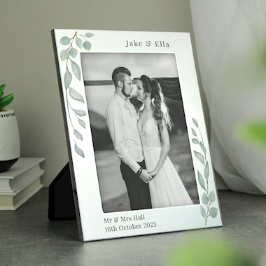 Personalised Botanical 6x4 Silver Photo Frame