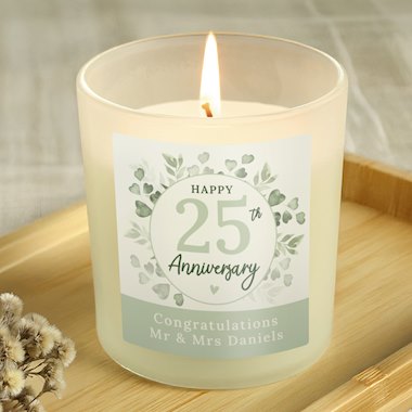 Personalised Botanical Anniversary Candle Jar