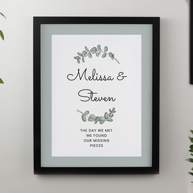 Personalised Botanical Black Poster Frame